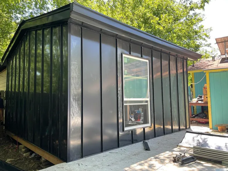 Black standing seam metal wall panels for Metal Roof Installation in Gas City