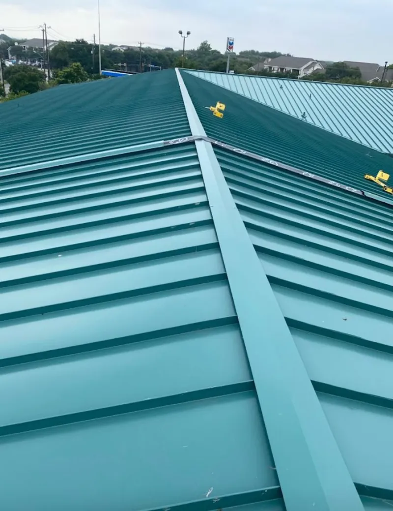 Green commercial metal roof ridge and valley for Metal Roof Repair in Gas City
